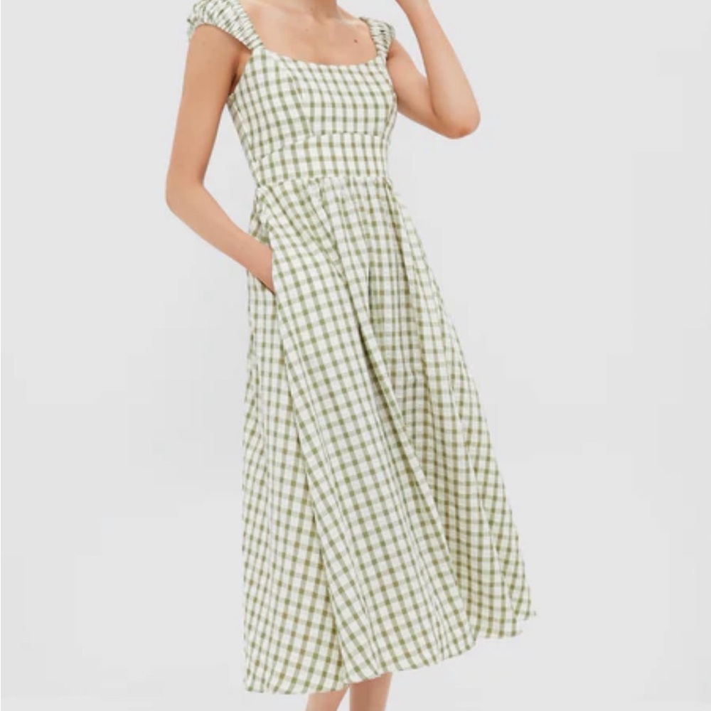 Tuckernuck Sage Gingham Midi Amy Dress